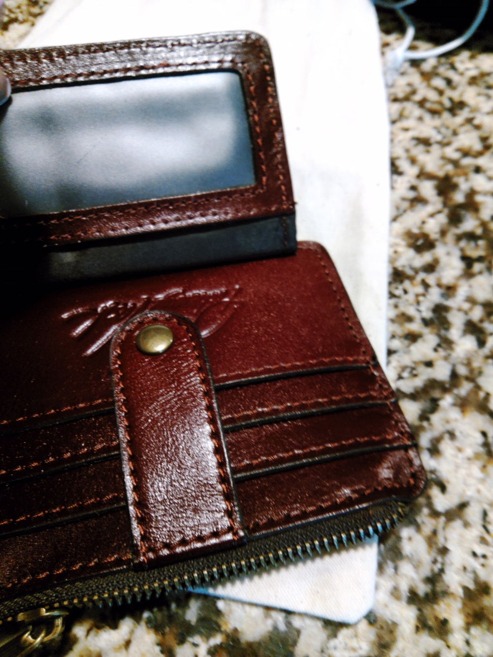 Patricia Nash Brown and Black Floral Leather Card Wallet - Picture 3 of 4